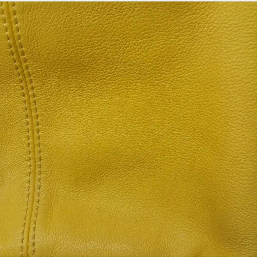 The Sak Kendra Hobo Purse Yellow Brown Pebbled Soft Leather Shoulder Satchel Bag - Picture 8 of 11